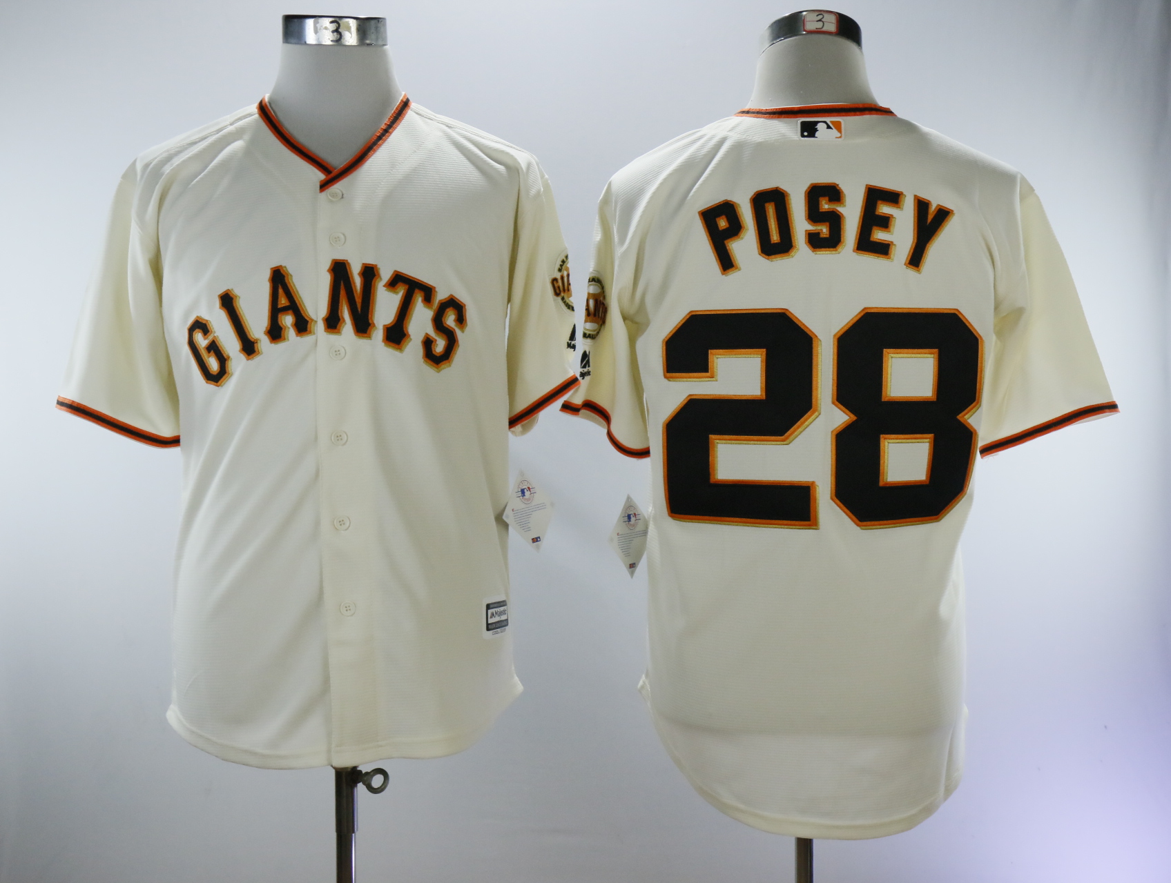 Men San Francisco Giants #28 Posey Cream Game MLB Jerseys